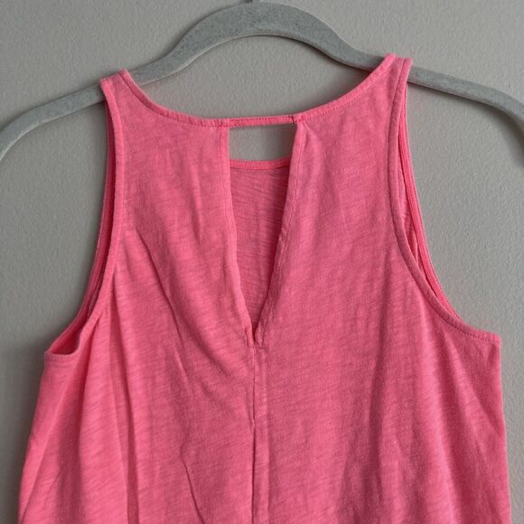 Lilly Pulitzer Women's Neon Pink Cotton Tank Top Keyhole Back Size XS Basic - Picture 5 of 6